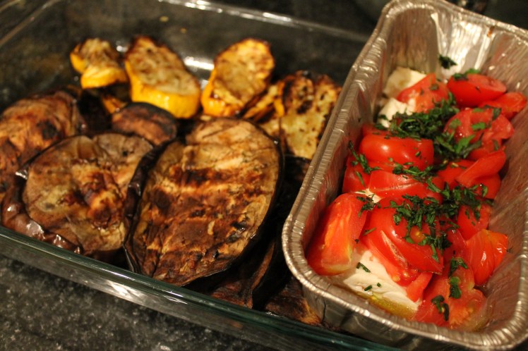 Grilled veggies and feta